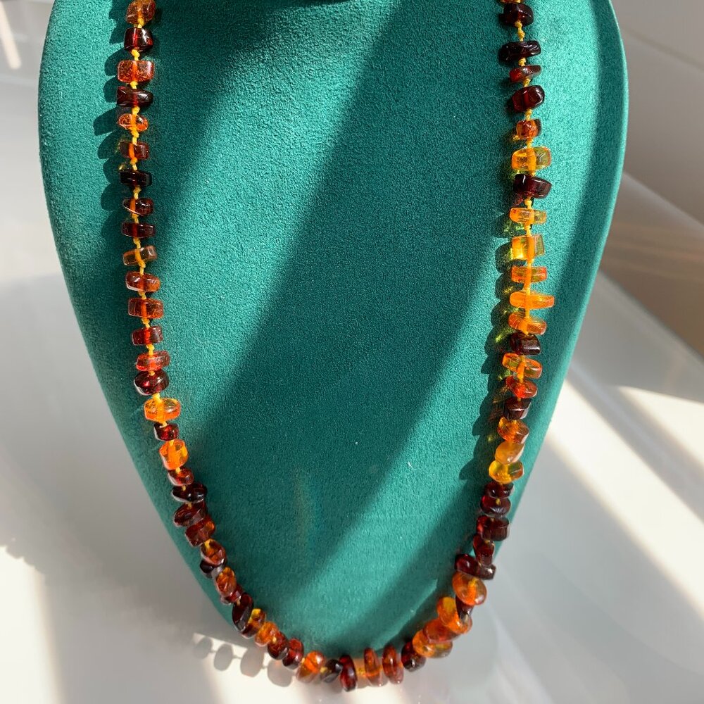 Vintage Baltic Amber Graduated Bead Necklace – 22”